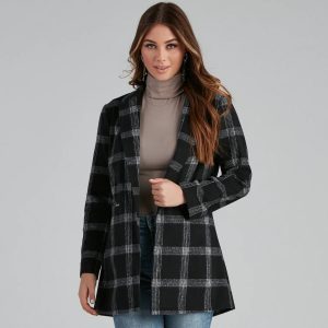 Pretty And Posh Plaid Coat