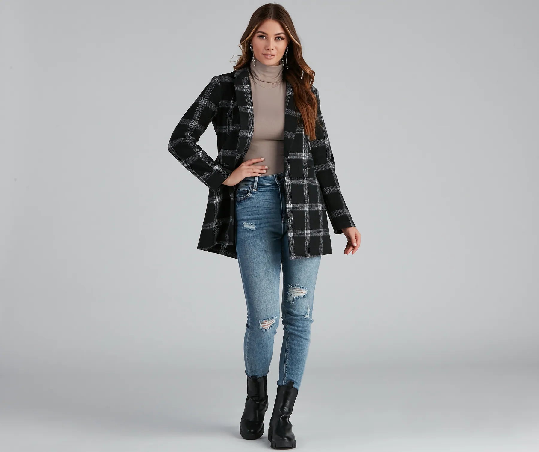 Pretty And Posh Plaid Coat - Image 3