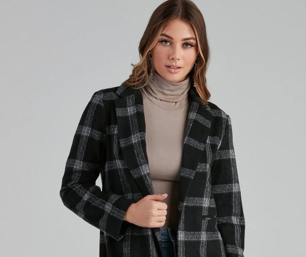 Pretty And Posh Plaid Coat - Image 4