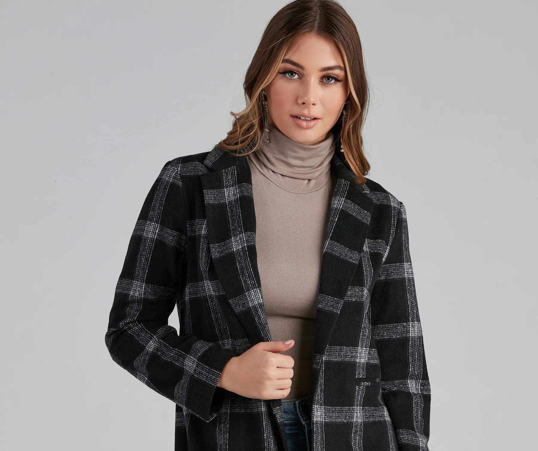 Pretty And Posh Plaid Coat - Image 4