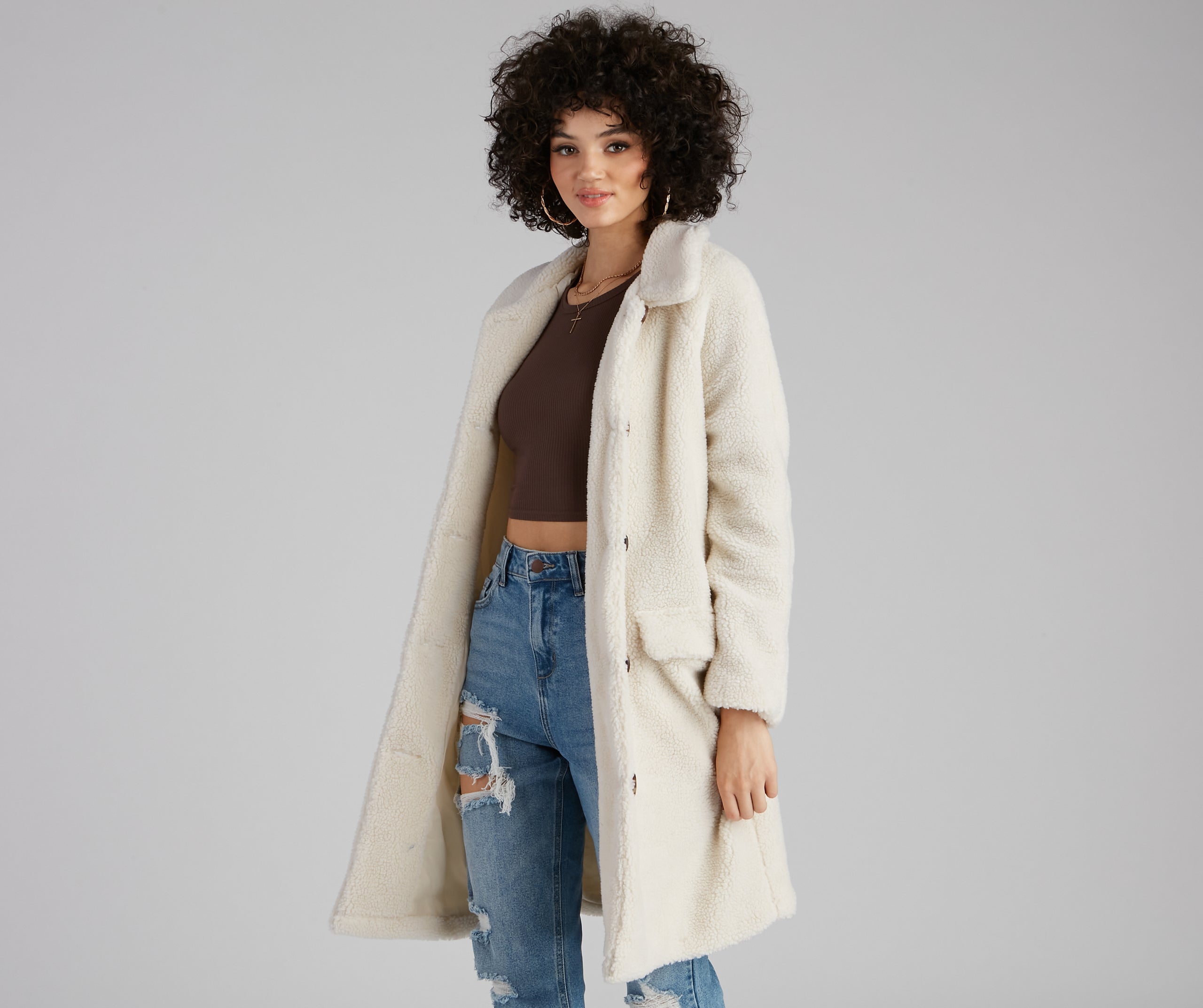 Cozy Season Long Sherpa Coat - Image 2