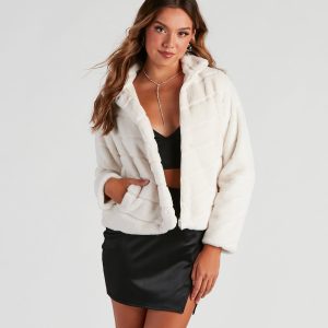 Picture This Faux Fur Crop Jacket
