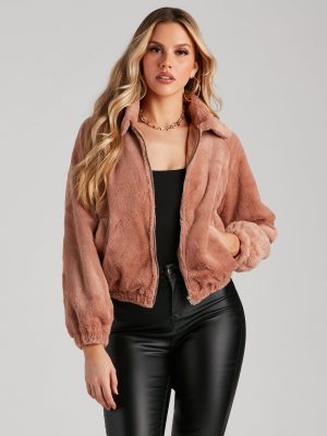 Cuddle Up Faux Fur Bomber Jacket