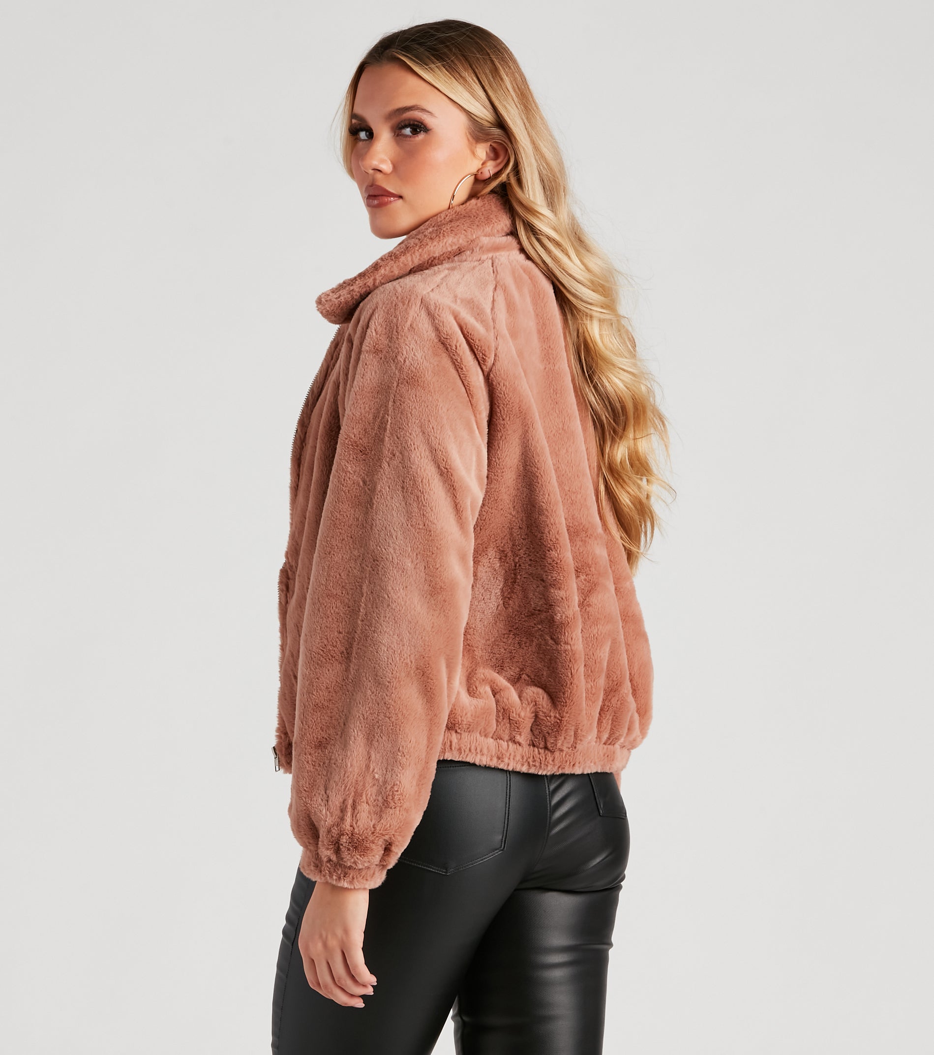 Cuddle Up Faux Fur Bomber Jacket - Image 3