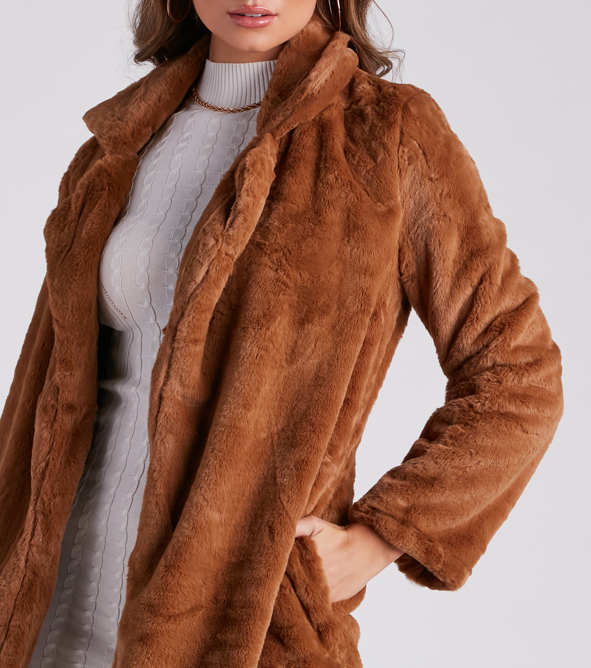 Always Luxe Faux Fur Long Coat - Image 4