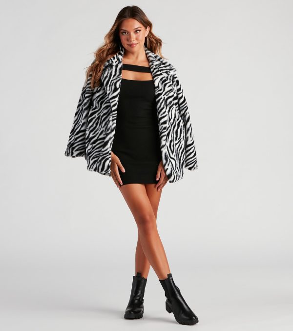 She's A Trendsetter Zebra Faux Fur Coat - Image 3