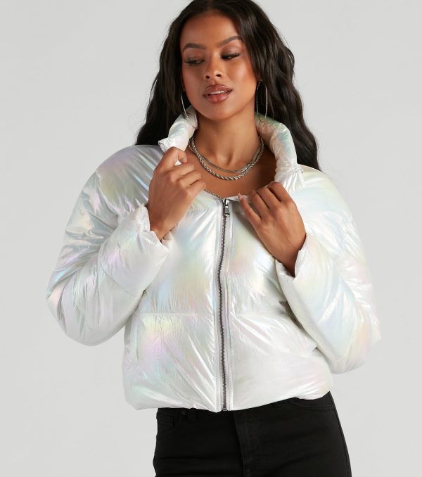 Chromatic Babe Crop Puffer Jacket - Image 4