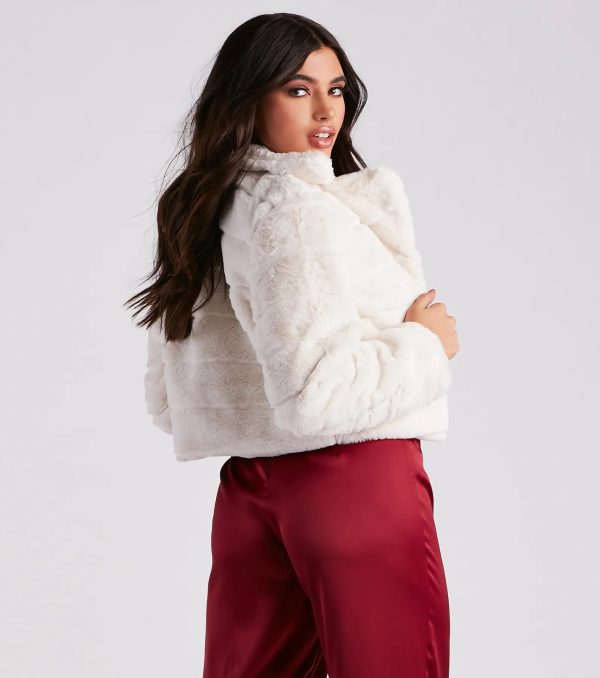 A Fabulous Vibe Faux Fur Crop Jacket - Image 2