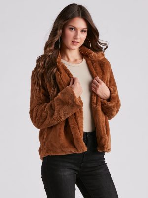 Cozy Diva Faux Fur Collar Jacket