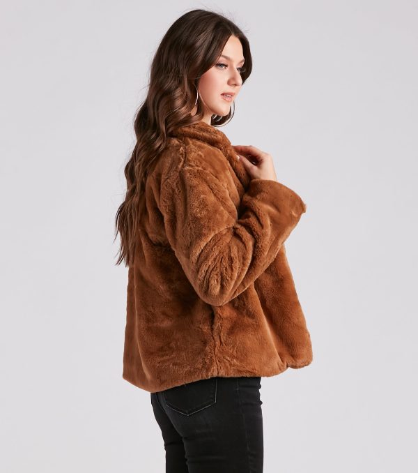 Cozy Diva Faux Fur Collar Jacket - Image 2