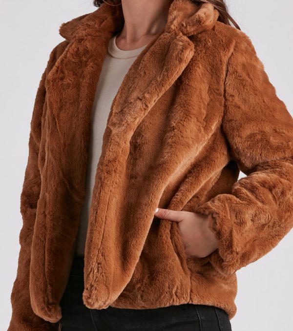 Cozy Diva Faux Fur Collar Jacket - Image 4