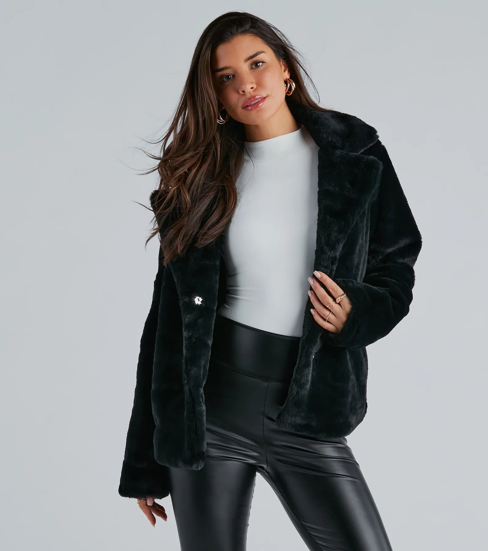 So Fur It Faux Fur Collared Jacket - Image 5