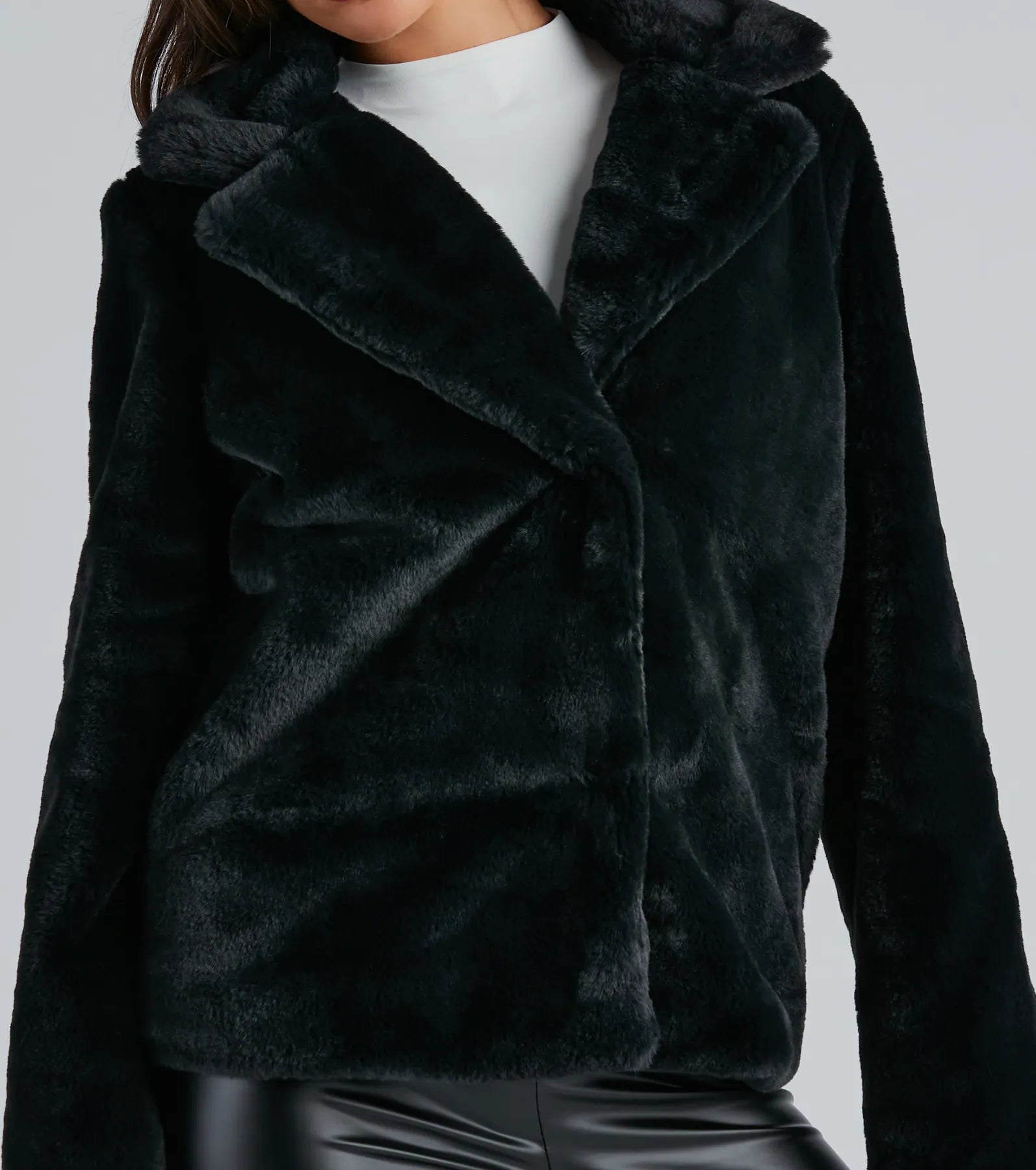 So Fur It Faux Fur Collared Jacket - Image 7
