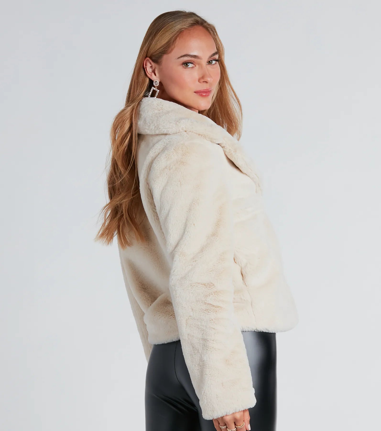 So Fur It Faux Fur Collared Jacket - Image 2
