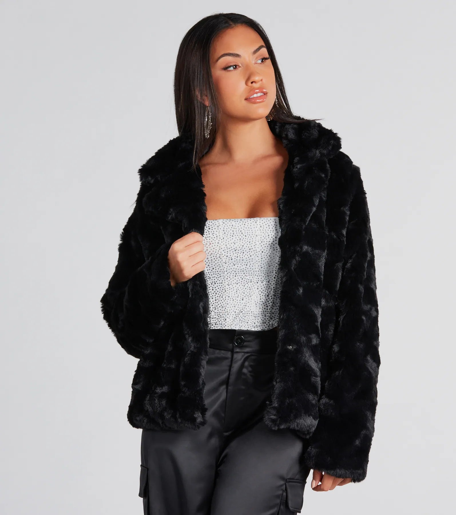 Top Trendsetter Textured Faux Fur Coat - Image 7