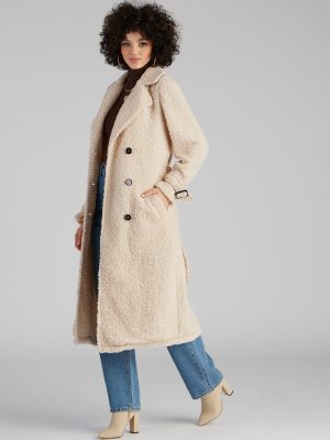 Locking Knit Down Sherpa Long Trench Coat