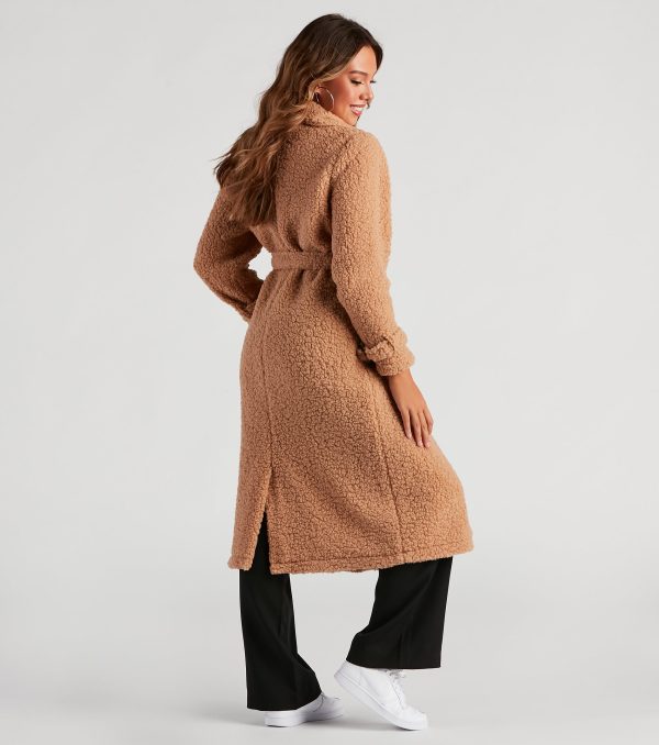 Locking Knit Down Sherpa Long Trench Coat - Image 6