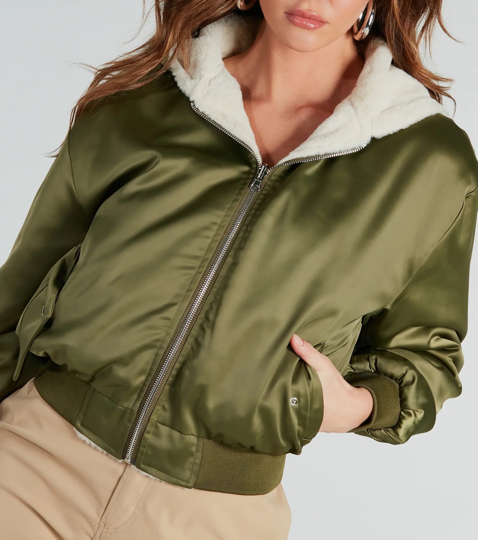 Like No Other Reversible Satin Bomber Jacket - Image 4