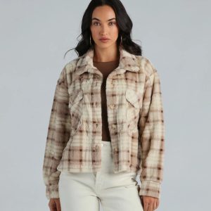 Cozy Days Faux Fur Plaid Shacket