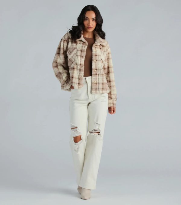 Cozy Days Faux Fur Plaid Shacket - Image 4
