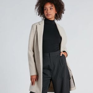 Always A Classic Faux Wool Trench Coat