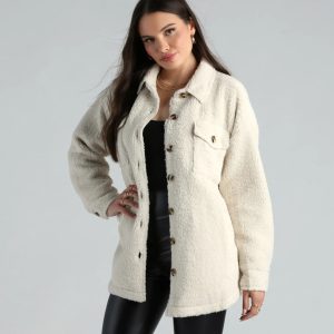 Cozy Vibes Faux Sherpa Shacket