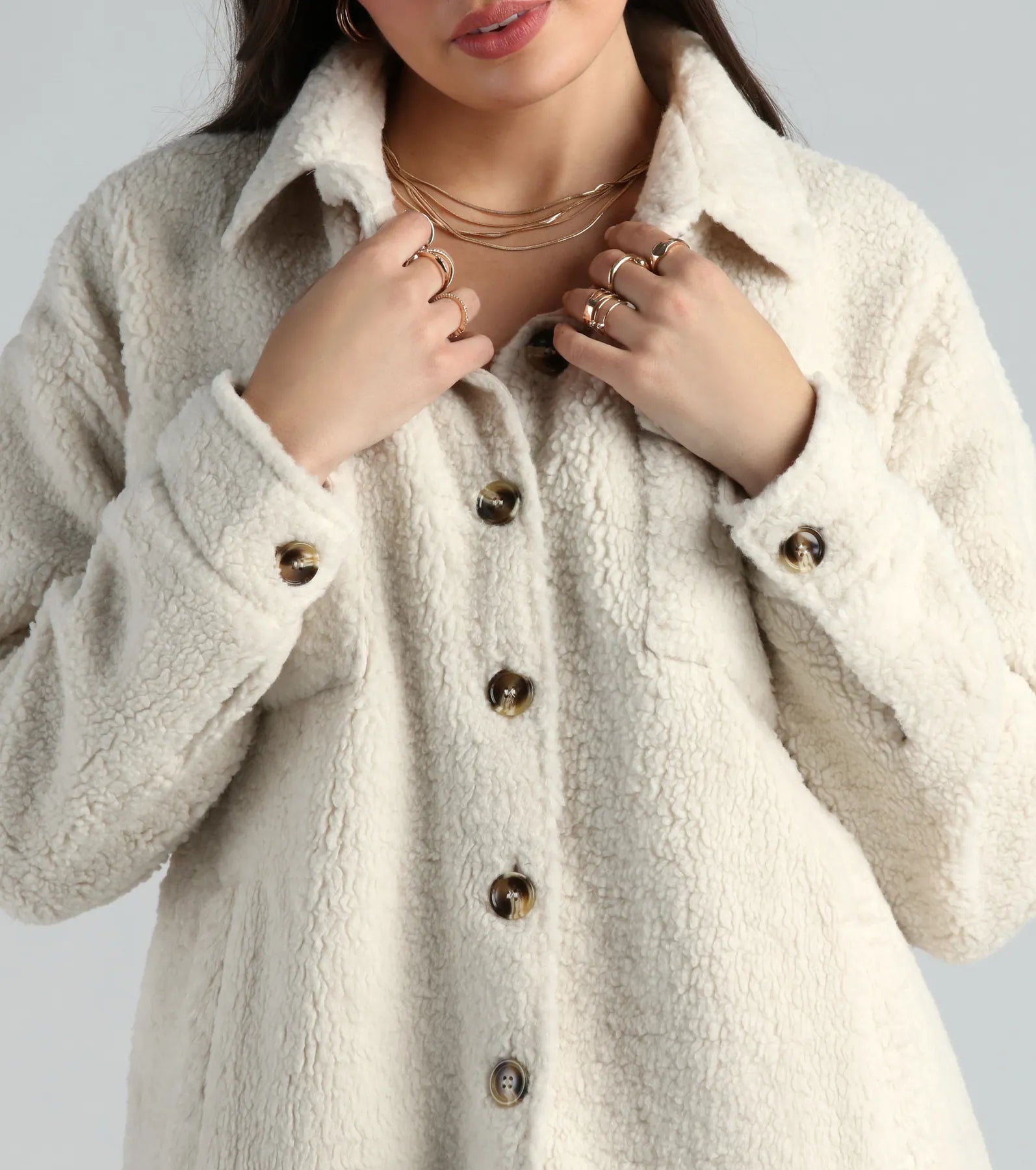 Cozy Vibes Faux Sherpa Shacket - Image 4