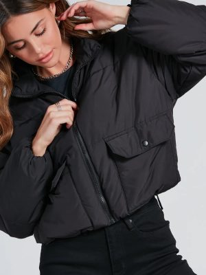 Cute Aesthetic Cargo Puffer Jacket
