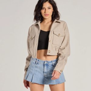 Chic Outing Button-Down Faux Wool Shacket