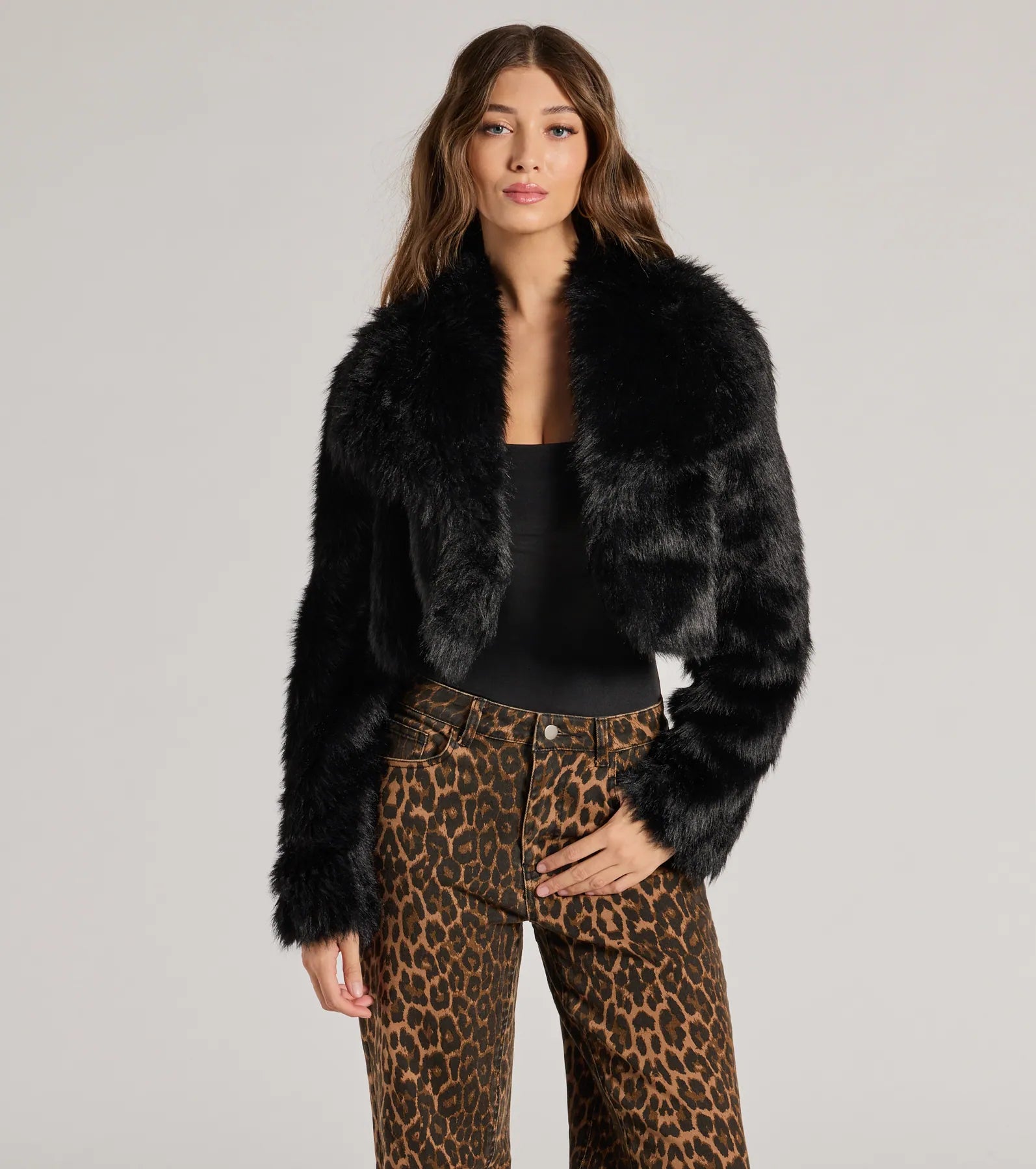Layer On The Luxe Faux Fur Cropped Jacket - Image 13