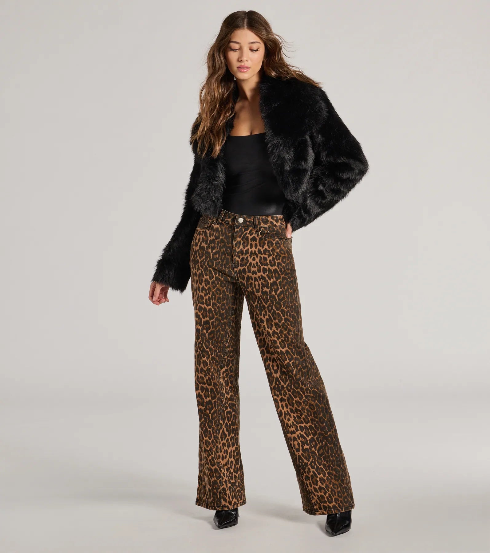Layer On The Luxe Faux Fur Cropped Jacket - Image 16