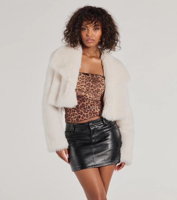 Layer On The Luxe Faux Fur Cropped Jacket - Image 2