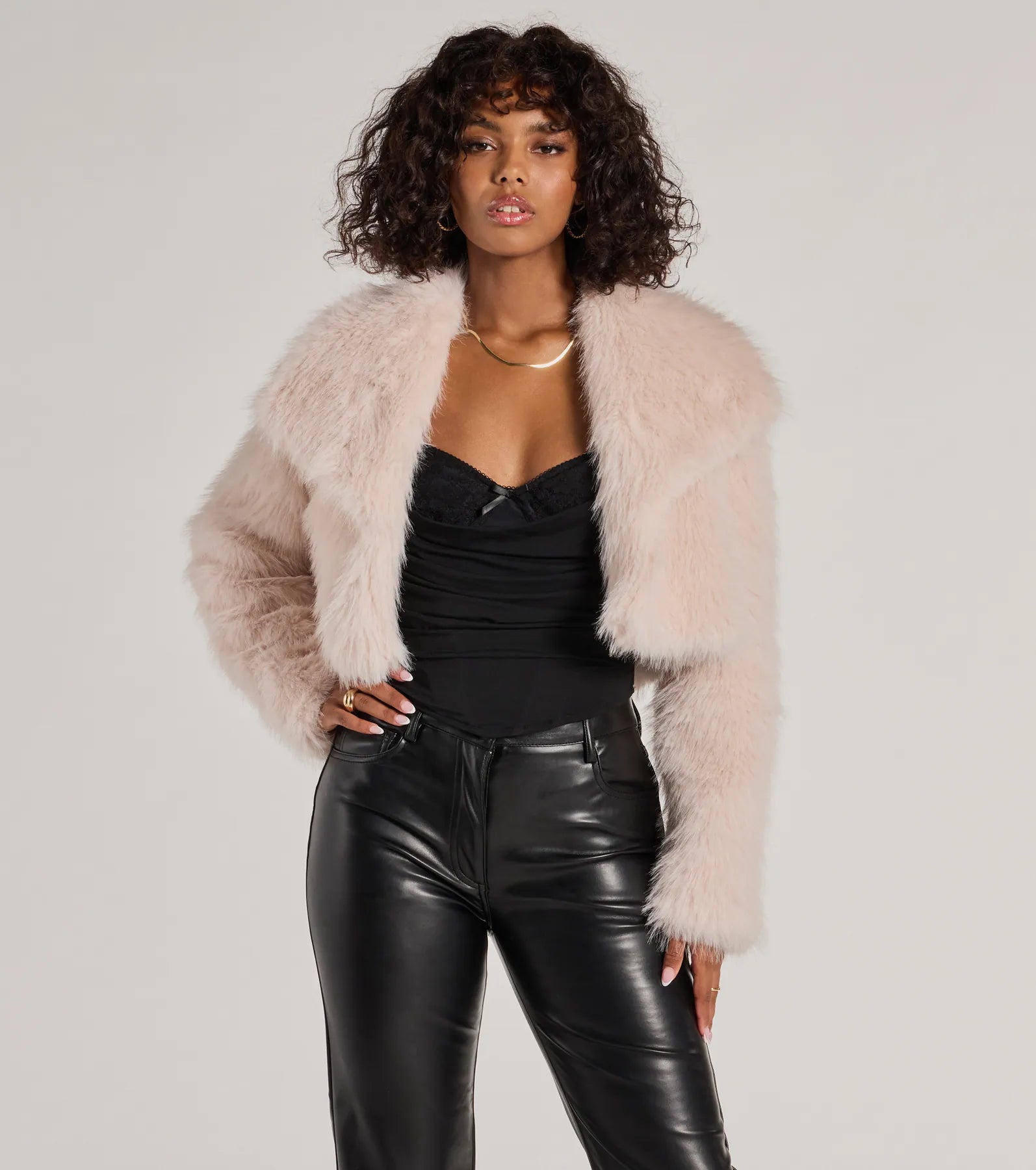 Layer On The Luxe Faux Fur Cropped Jacket - Image 8
