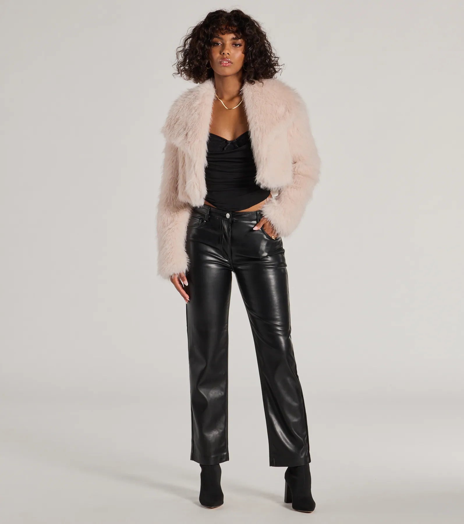 Layer On The Luxe Faux Fur Cropped Jacket - Image 10