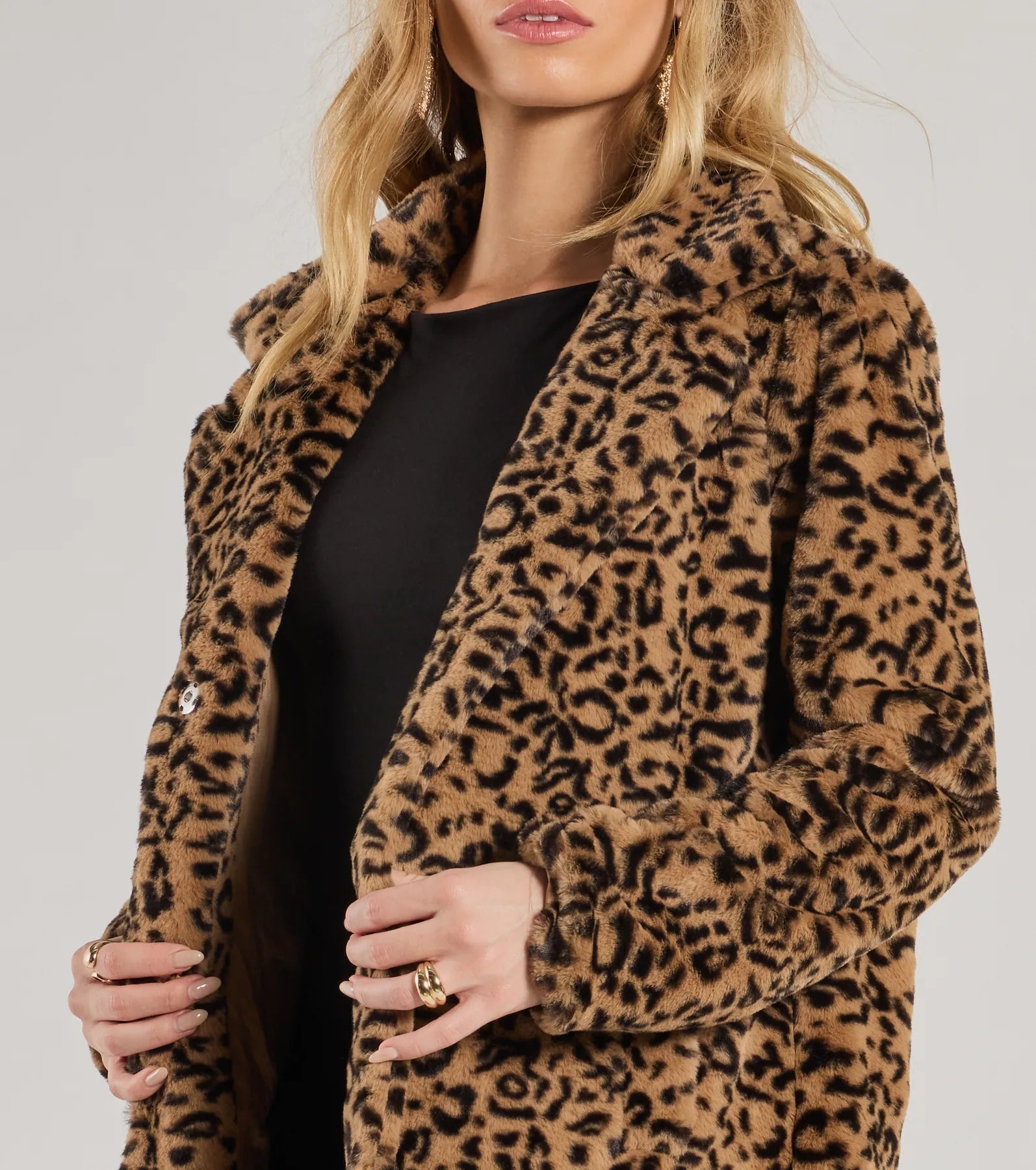 Fabulous Flair Leopard Faux Fur Trench Coat - Image 5
