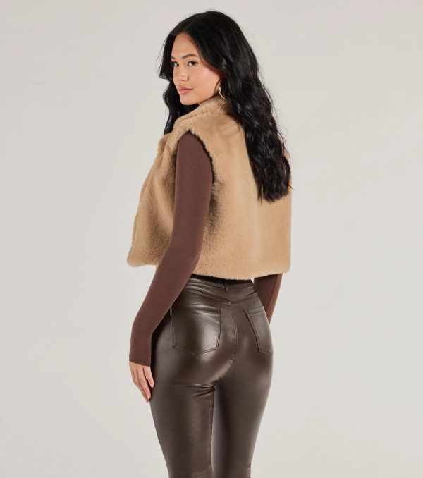 Cozy Glamour Faux Fur Cropped Vest - Image 3