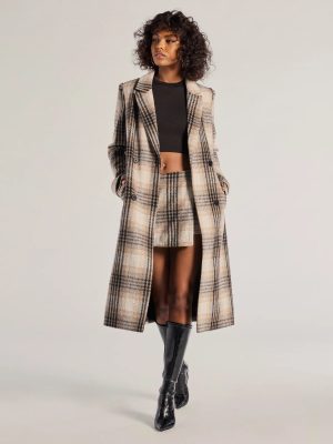 Classic Charm Plaid Trench Coat