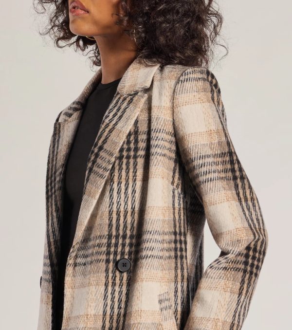 Classic Charm Plaid Trench Coat - Image 3