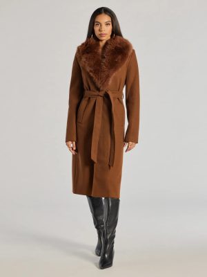 Lavish Layers Faux Wool Trench Coat