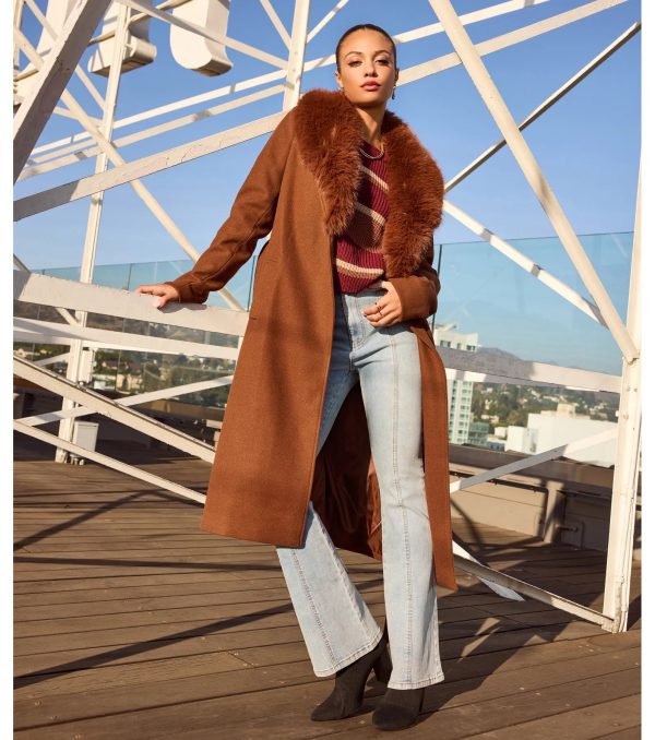 Lavish Layers Faux Wool Trench Coat - Image 2