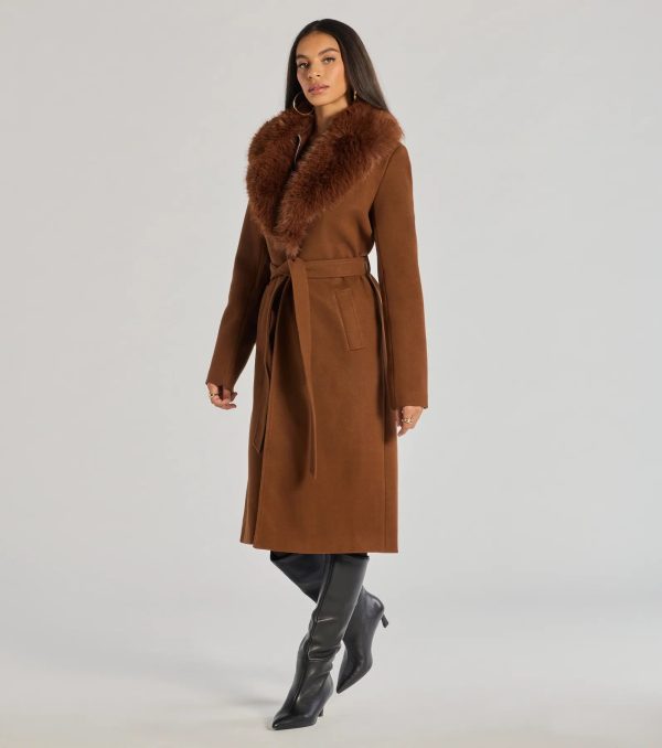Lavish Layers Faux Wool Trench Coat - Image 4