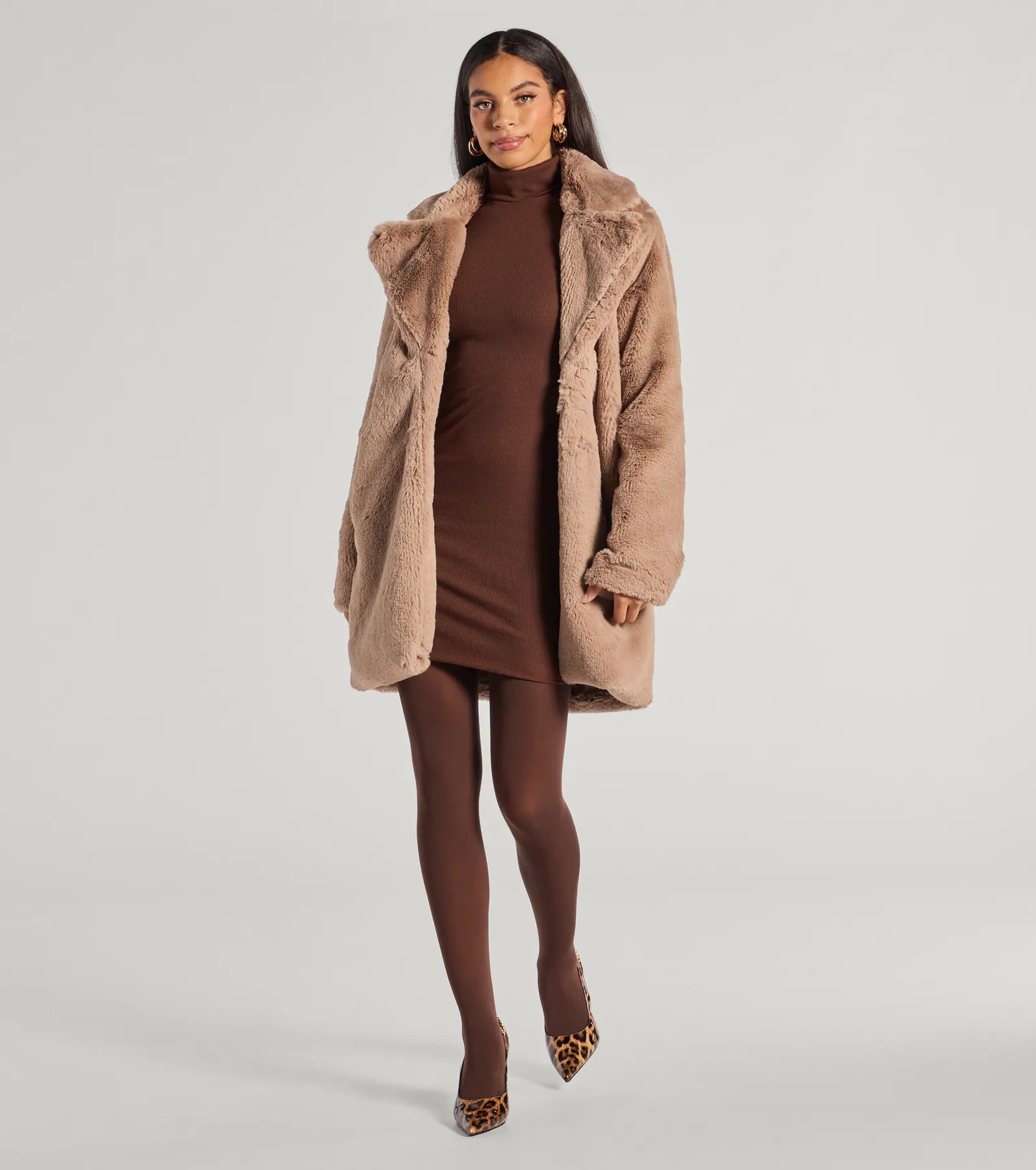 Luxe Layer Faux Fur Trench Coat - Image 3