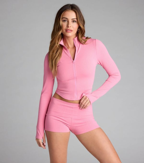 At Your Leisure Zip-Up Crop Jacket - Image 5