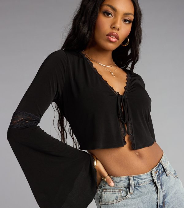 Whisper Lace Tie Front Top - Image 4