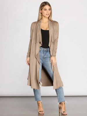 On The Town Suede Trench