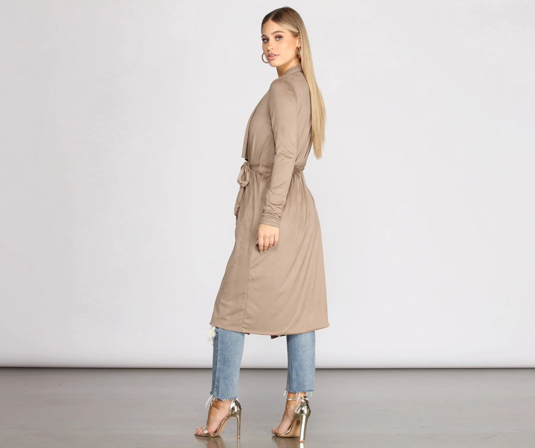 On The Town Suede Trench - Image 2