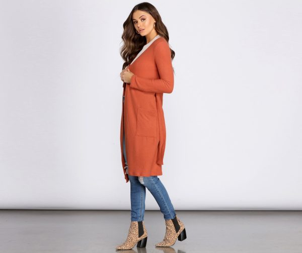 Brushed Knit Belted Cardigan - Image 3