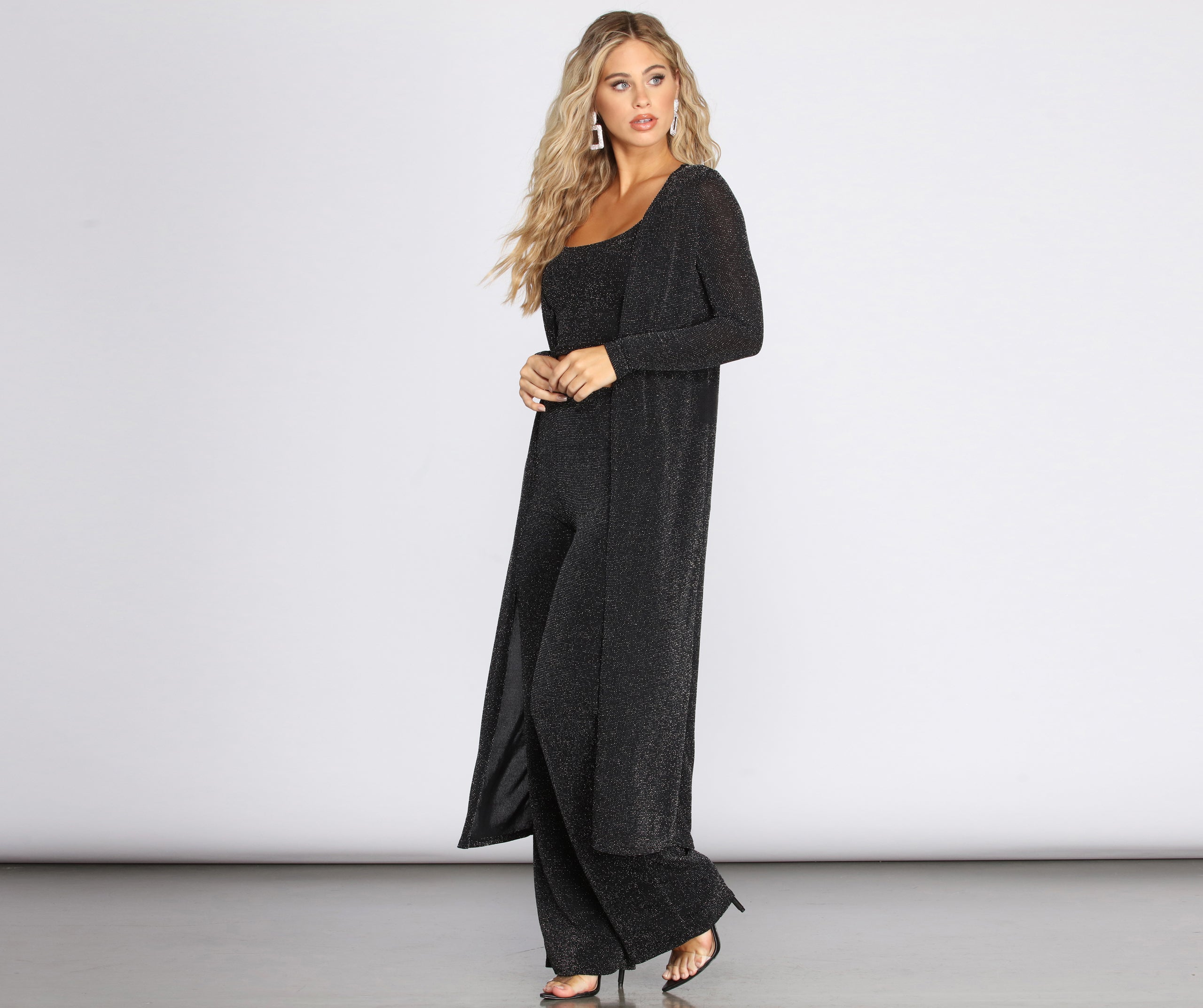 Glittering Long Knit Duster - Image 3