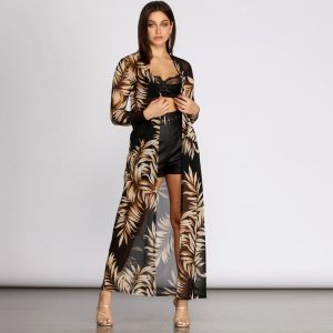On A Tropical Getaway Mesh Duster