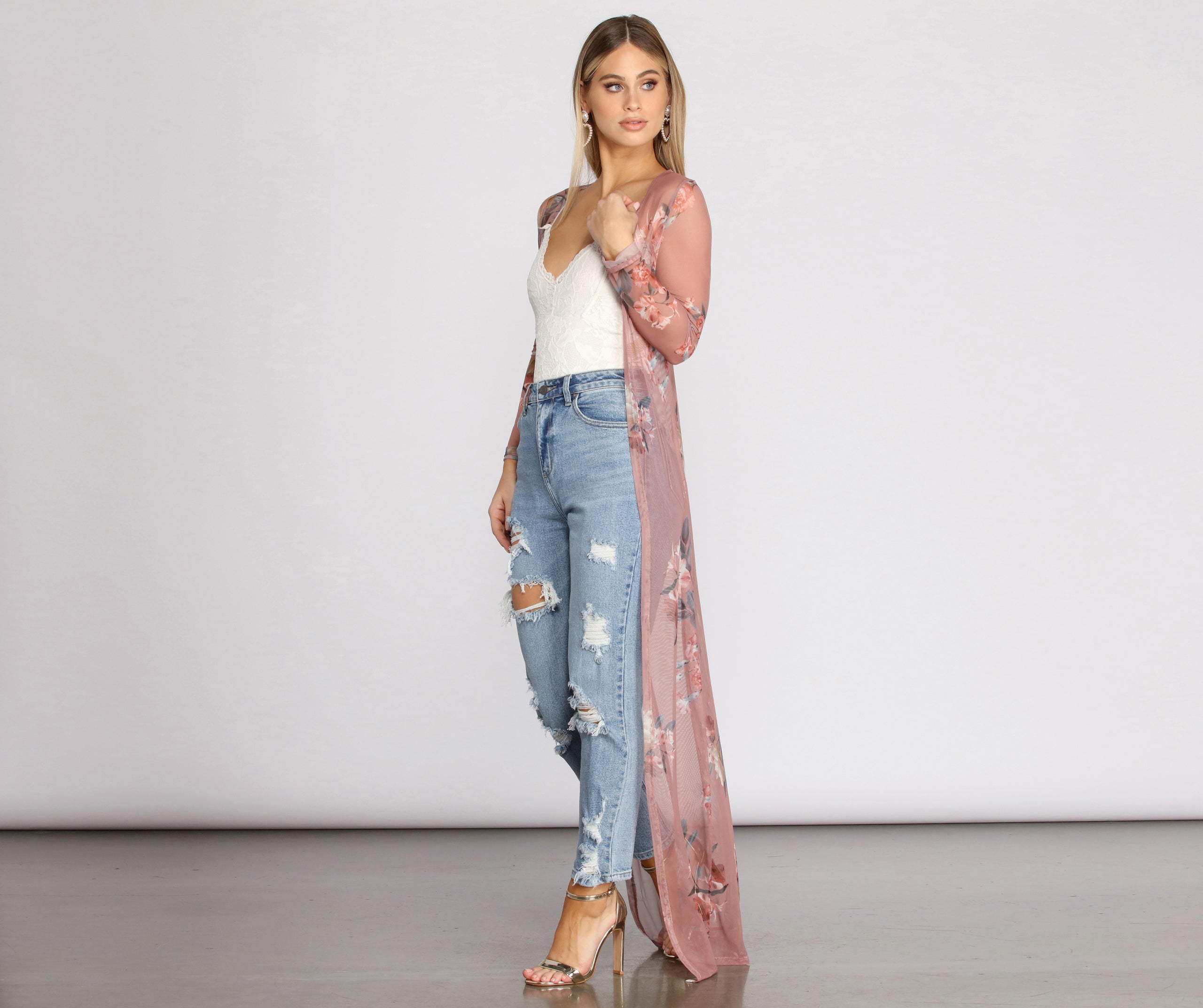 Fave Floral Mesh Duster - Image 3